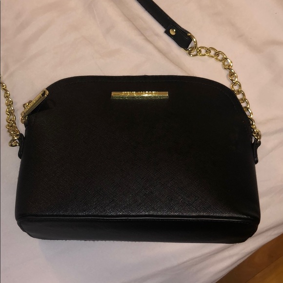 Steve Madden Handbags - steve madden black and gold crossbody bag